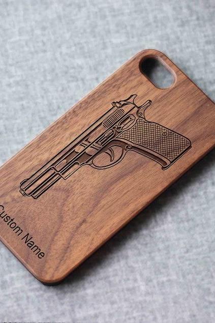Pistol Gun Iphone Case For 13 Mini 11 X Wood Iphone Case Iphone 12 Wood Case Iphone 13 Pro Max, Iphone 12 Case
