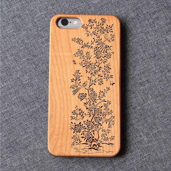 chinoiserie flowers iPhone case for 13 mini 11 X wood iphone case iPhone 12 wood case iPhone 13 pro max, iphone 12 case