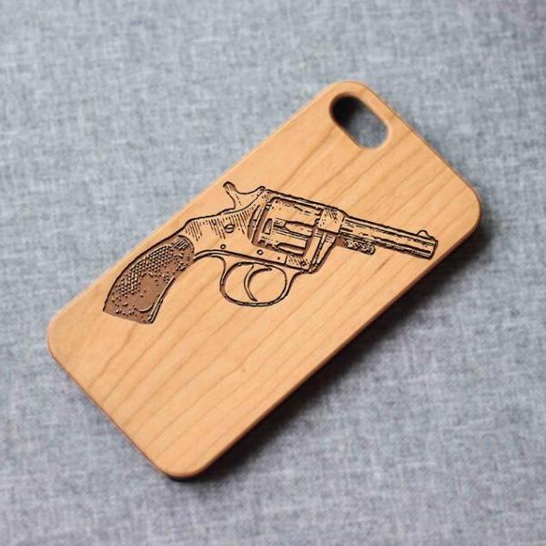 revolver gun iPhone case for 13 mini 11 X wood iphone case iPhone 12 wood case iPhone 13 pro max, iphone 12 case